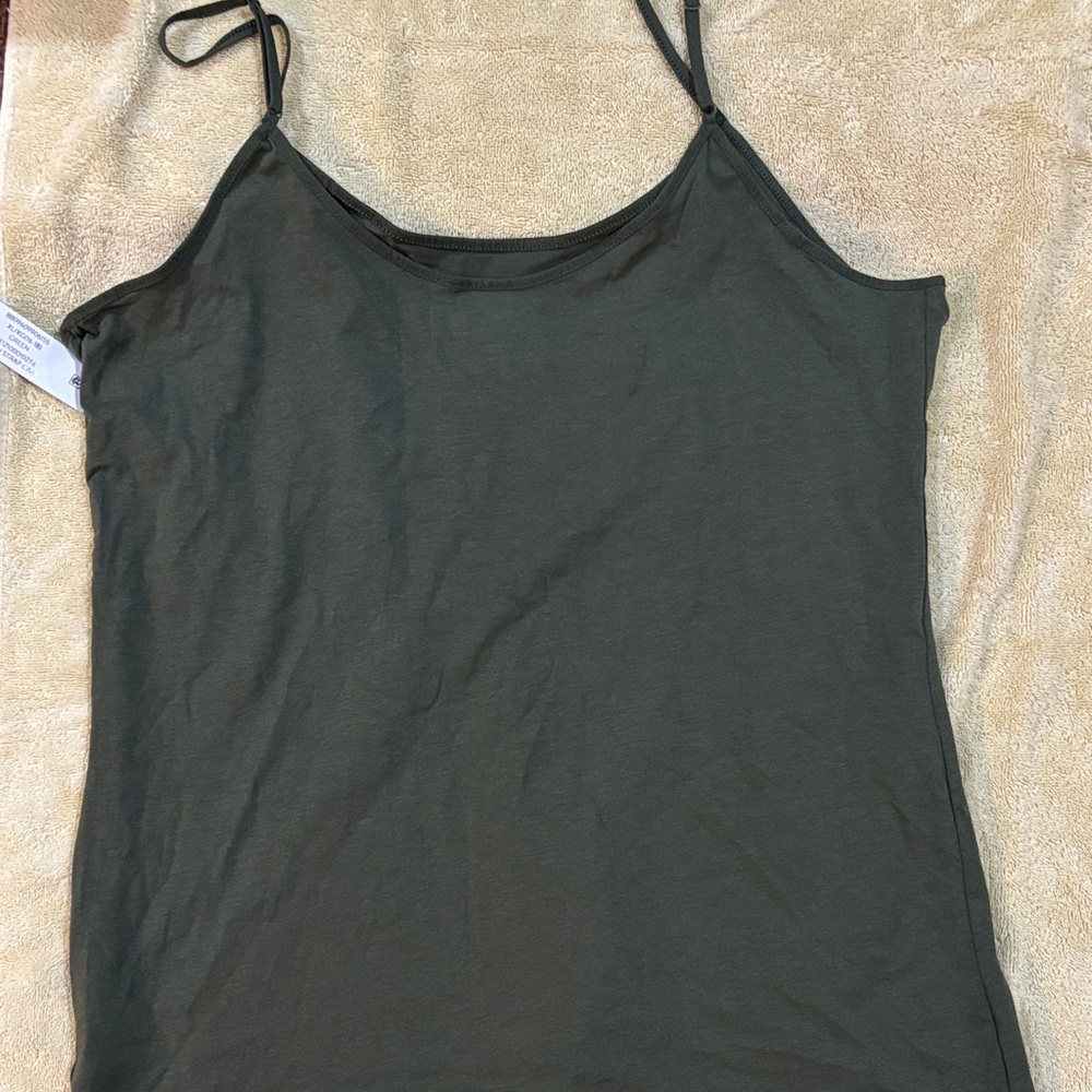 Time and Tru Olive Spaghetti Strap Camisole - Picture 6 of 6